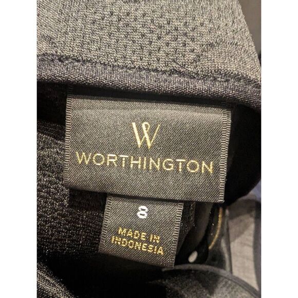 Worthington new black textured pencil skirt 8 - Picture 4 of 5